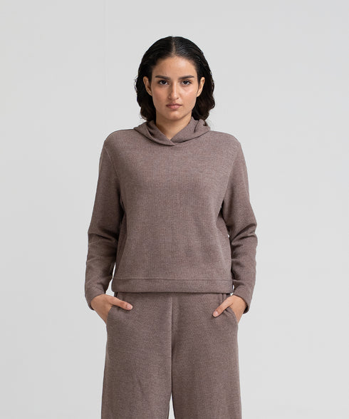 Women's Rib Cropped Hoodie